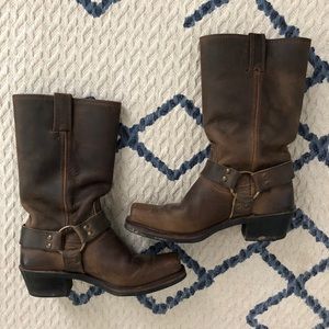 Frye Harness Brown Leather Boots